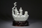 A Dehua style figural group of fairies on a boat