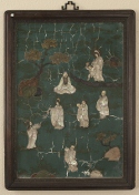 A Chinese decorated plaque of preachers
