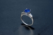 A blue sapphire ring