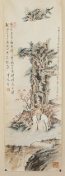 A Chinese painting of an elder and tree