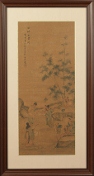 A framed Chinese painting 