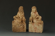 A pair of Qingtian stone Guanyin seal stamps