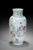 A large Chinese famille rose style vase