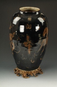 A Chinese glazed dragon vase