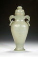 A JADE CARVED DOUBLE RING BOTTLE