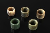 Set of Chinese jade thumb rings