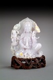 A LARGE JADEITE CARVING OF GUANYIN