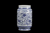 A BLUE AND WHITE 'FLOWERS' VASE