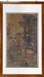 YUAN SHANGTONG: A FRAMED INK ON PAPER PAINTING 'MUSICIANS'