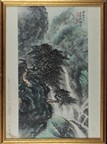 LI XIONGCAI: AN INK AND COLOR ON PAPER PAINTING 'MOUNTAIN SCENE'