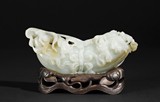 A WHITE JADE CARVED FIGURAL GROUP 'FIVE CHILDREN'