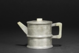 ZHU SHAOMEI: A PEWTER-ENCASED YIXING TEAPOT AND COVER