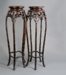 A PAIR OF JICHIMU AND BURLWOOD FLOWER STANDS