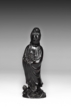A CARVED ROSEWOOD FIGURE OF GUANYIN