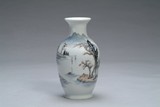A CHINESE GRISAILLE-DECORATED VASE WITH MARK