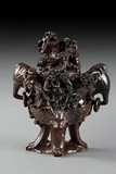 A STONE CARVED MYTHICAL BEASTS CENSER