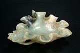 A CARVED JADE 'LOTUS' WASHER