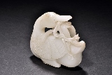 A WHITE JADE CARVED 'DUCK'