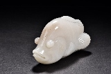 A WHITE JADE CARVED GOLDFISH