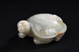 A WHITE JADE TURTLE PAPER WEIGHT