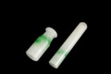 A GROUP OF TWO JADEITE CIGARETTE HOLDERS