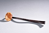AN IVORY INSET WOOD RUYI SCEPTER