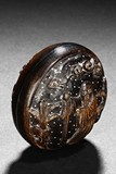 A BUFFALO HORN CARVED SEAL PASTE BOX