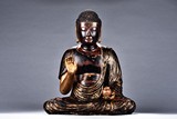 A GILT LACQUERED WOOD FIGURE OF BODHISATTVA