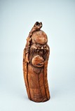 A LARGE BAMBOO 'SHOULAO' CARVING