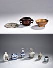 A GROUP OF BRONZE AND CERAMICS