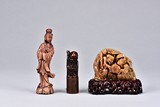 A SET OF SOAPSTONE CARVINGS 