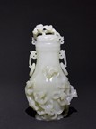 A WHITE JADE CARVED 'CHILONG' VASE