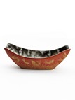 A FAMILLE ROSE CORAL-RED AND GRISAILLE GILT-PAINTED TEA BOAT