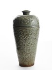 A CARVED LONGQUAN CELADON VASE MEIPING 