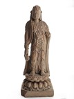 A STONE CARVING OF STANDING BODHISATTVA 