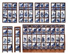 A GROUP OF 120 BLUE AND WHITE PORCELAIN PLAQUES