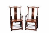 A PAIR OF HUANGHUALI OFFICIAL'S HAT CHAIRS
