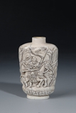 A WELL CARVED IVORY CARVED SNUFF BOTTLE