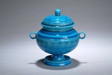 CHINESE BLUE GLAZED JAR AND COVER