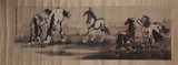 A CHINESE PAINTING OF SIX HORSES