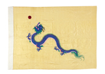 A FINELY EMBROIDERED SILK QING DRAGON FLAG