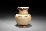 A CHINESE LIGHT BROWN PARTIALLY GLAZED VASE