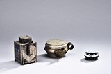 A GROUP OF THREE PEWTER OR SILVER VESSELS