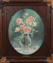 AN OIL PAINTING OF FLOWERS IN A FLOWER POT