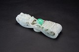 A JADEITE 'DRAGON AND PEARL' BELT HOOK