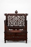A HUANGHUALI OR ROSEWOOD THRONE-FORM MIRROR STAND