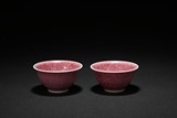 A PAIR OF PEACHBLOOM-RED GLAZED CUPS