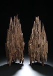 A PAIR OF AGARWOOD MOUNTAIN BOULDERS