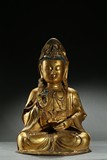 A LARGE GILT-BRONZE STATUE OF GUANYIN