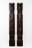 A COUPLET CALLIGRAPHY ON ROSEWOOD PANELS 